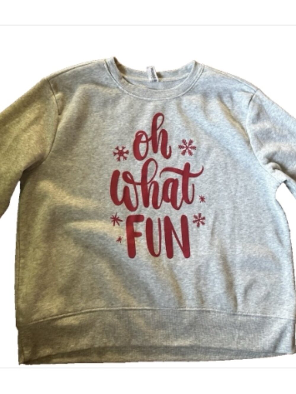 🎄NWOT Christmas "Oh What Fun" Sweatshirt Size 1X Gray Holiday Pullover 🎄❄️